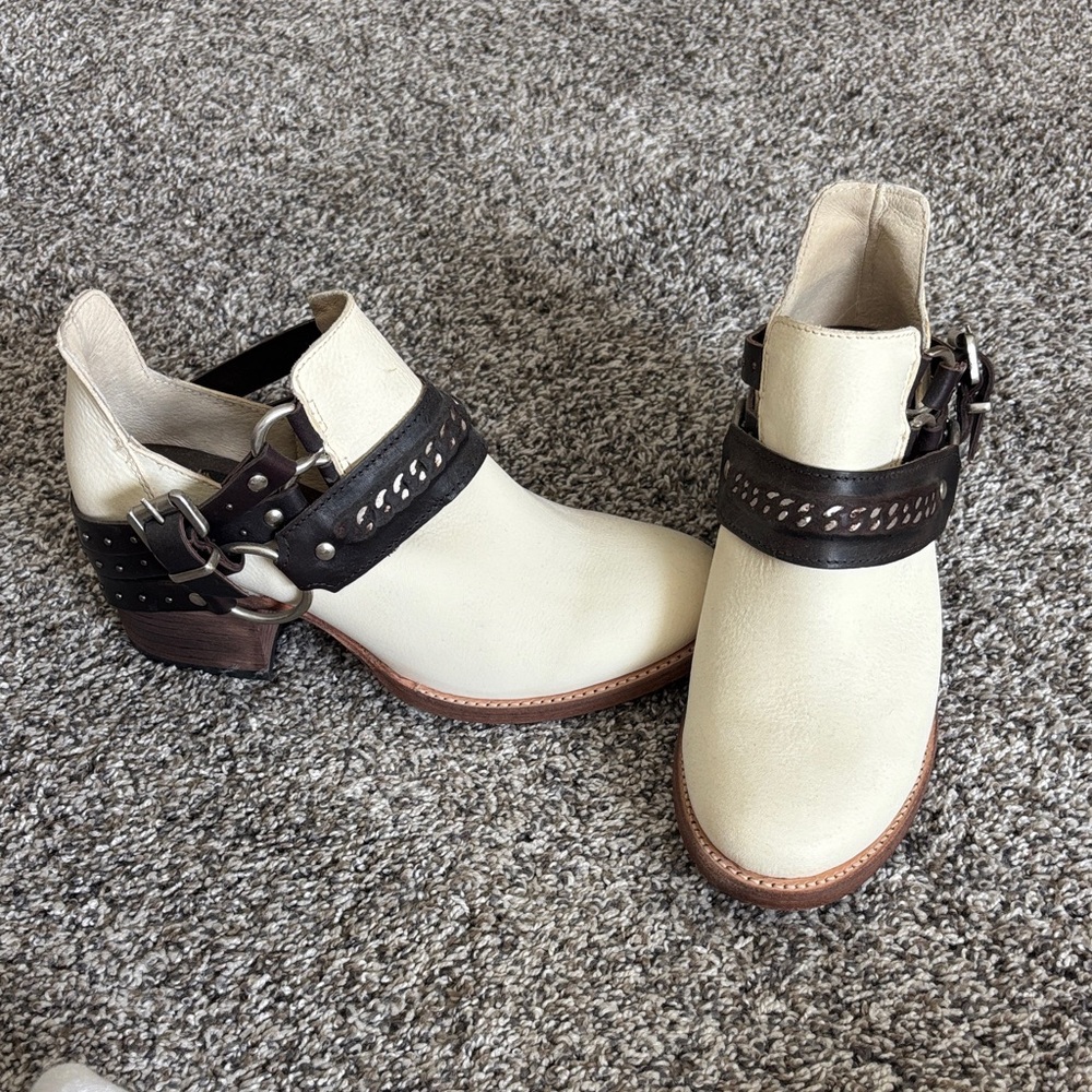 Freebird by Steven Cream and Brown Ankle Boots
